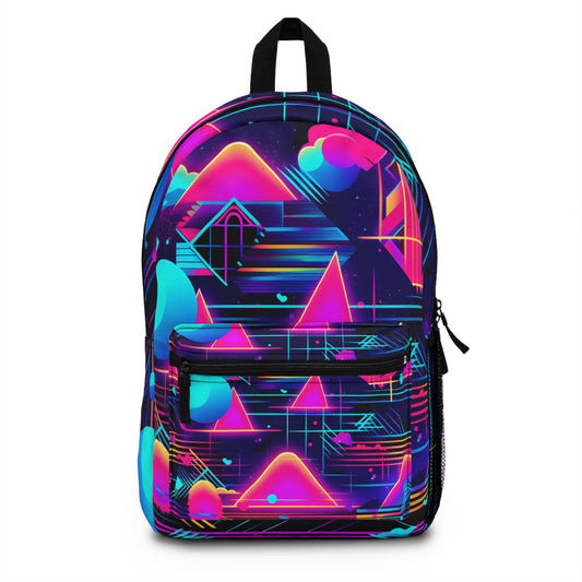 80s Synthwave Retro-Futuristic Inspired Pattern Design Backpack