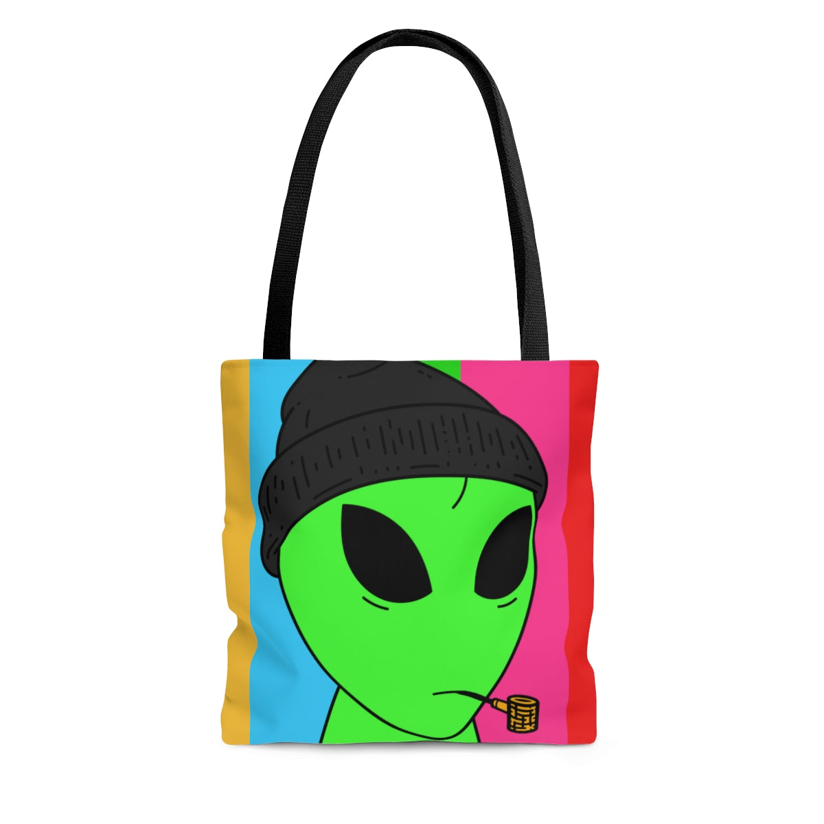 Pipa Fumar Visitante Verde Sombrero Negro Alien AOP Bolsa de tela