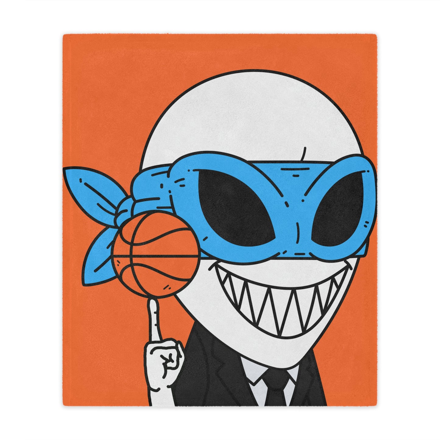 Alien BBall Sport Ninja Mask Naranja Baloncesto Minky Manta 