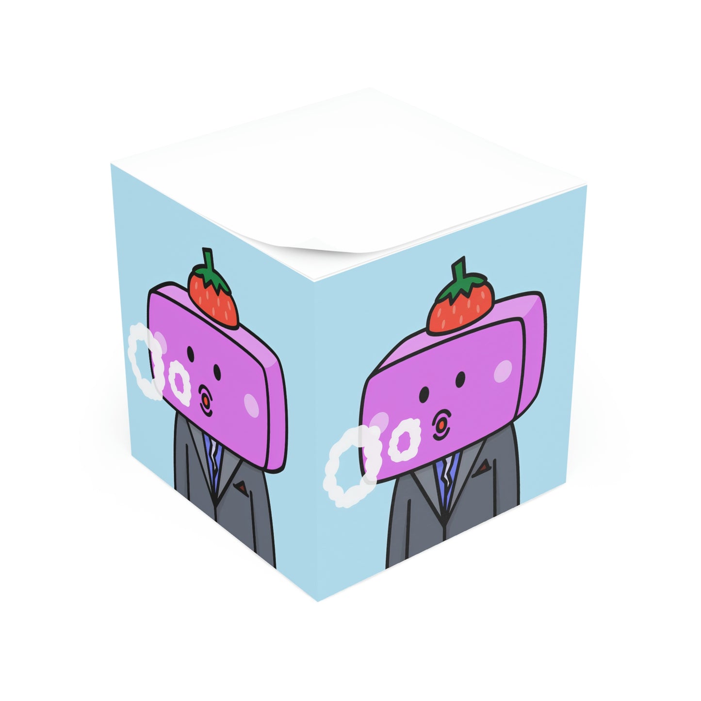 Strawberry Fruit Head Block Note Cube