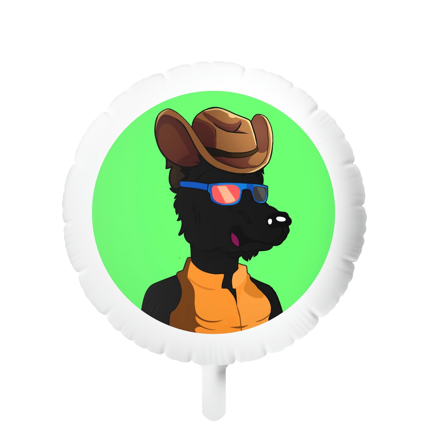 Cowgirl Wolf Cyborg Wolve Mylar Helium Balloon