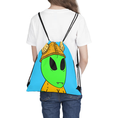 Viking Alien Visitor Sci fi Space Characer Cartoon Outdoor Drawstring Bag