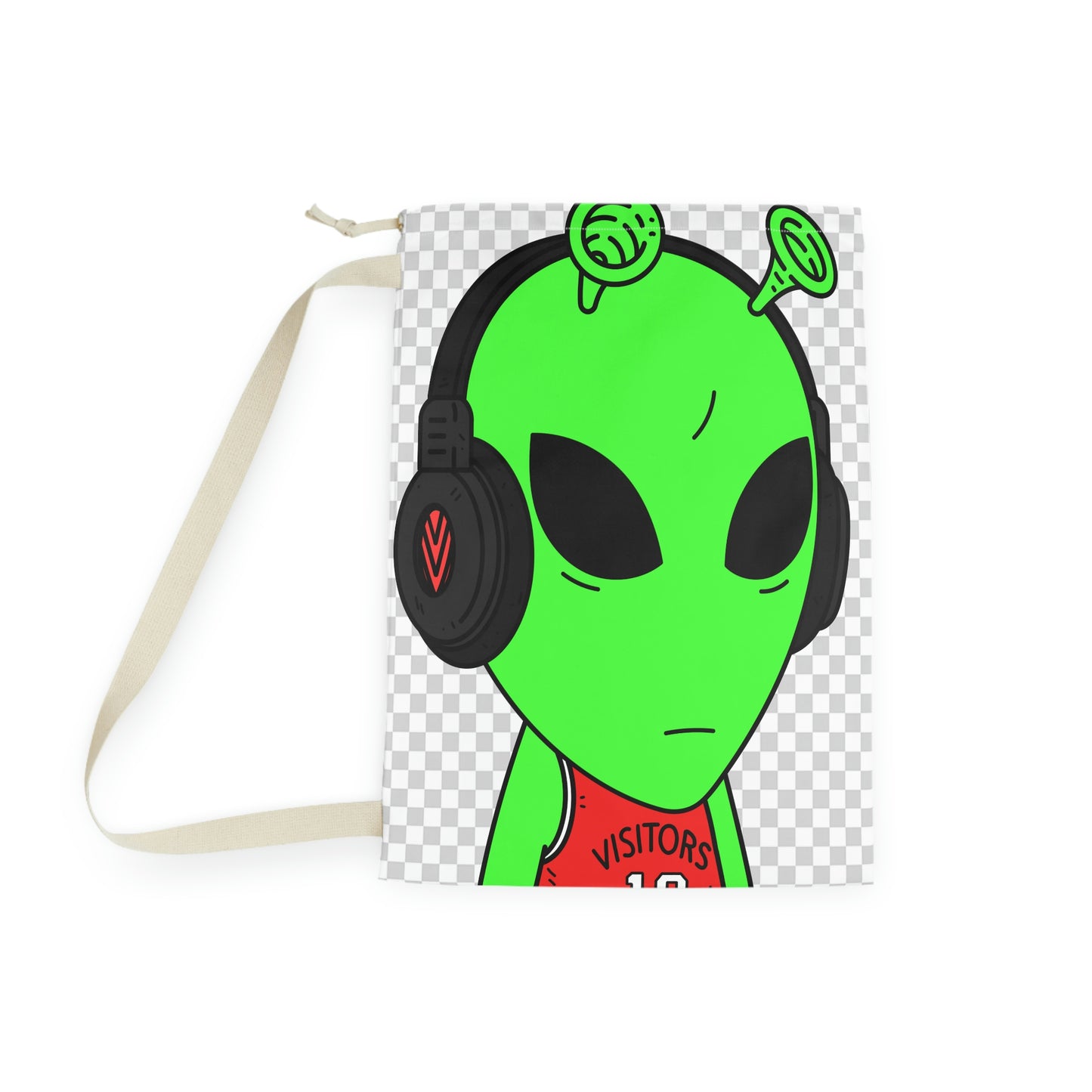 Green Antenna Sports Jersey Visitor Headphones Laundry Bag