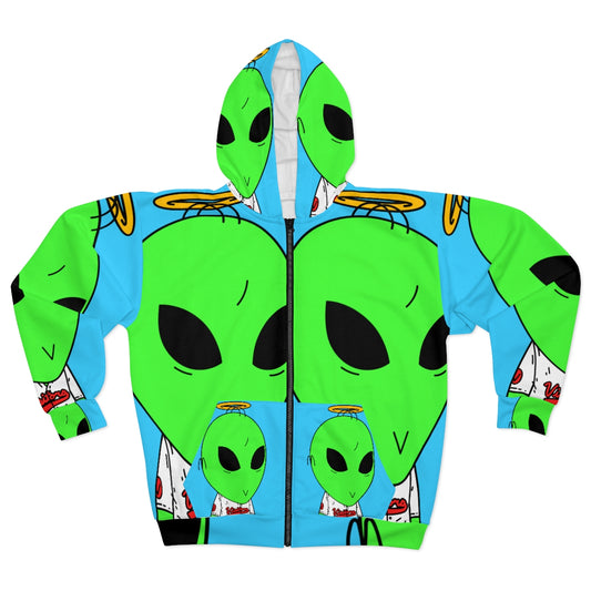 Blessed Angel Alien AOP Unisex Zip Hoodie