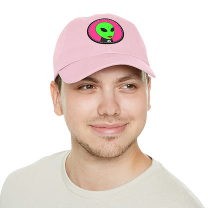 8 Ball Green Alien Lipstick Dad Hat with Leather Patch (Round)