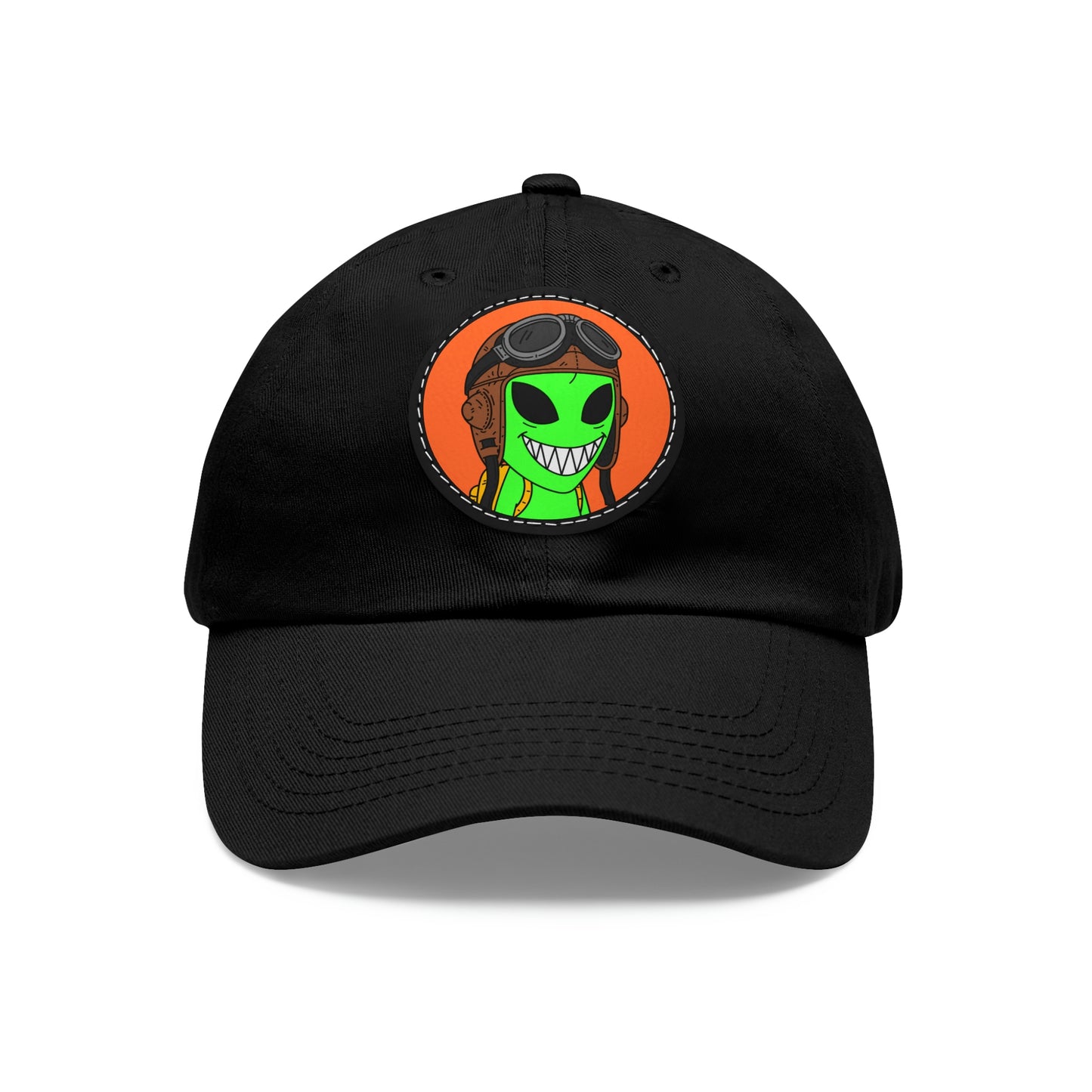 Air Space Force Aviator Alien Dad Hat with Leather Patch (Round)