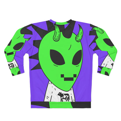 Sudadera unisex con leche de vaca Moo Digital Anim Alien AOP 