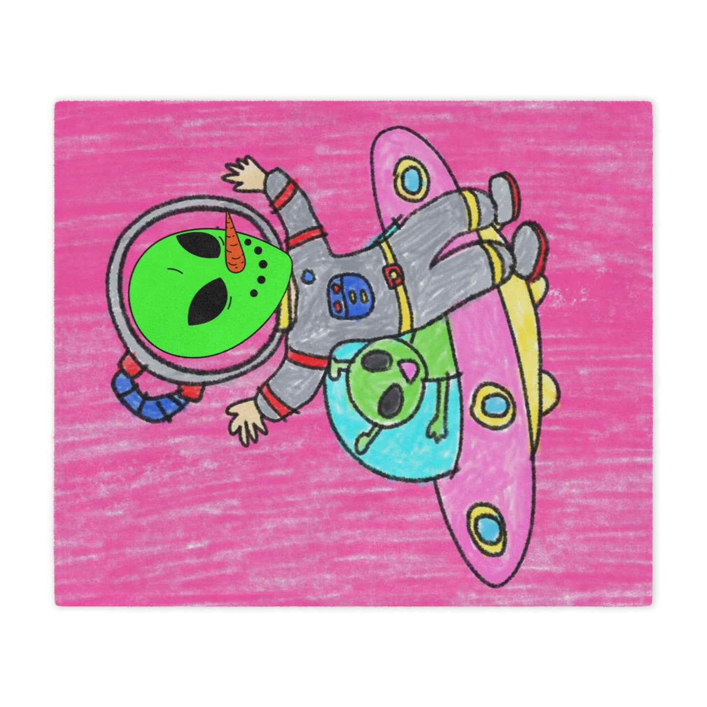 Veggie Visi Alien Vegetable Visitor UFO Minky Blanket