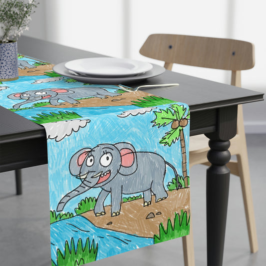 Elefante Elephant King Safari Animal Table Runner