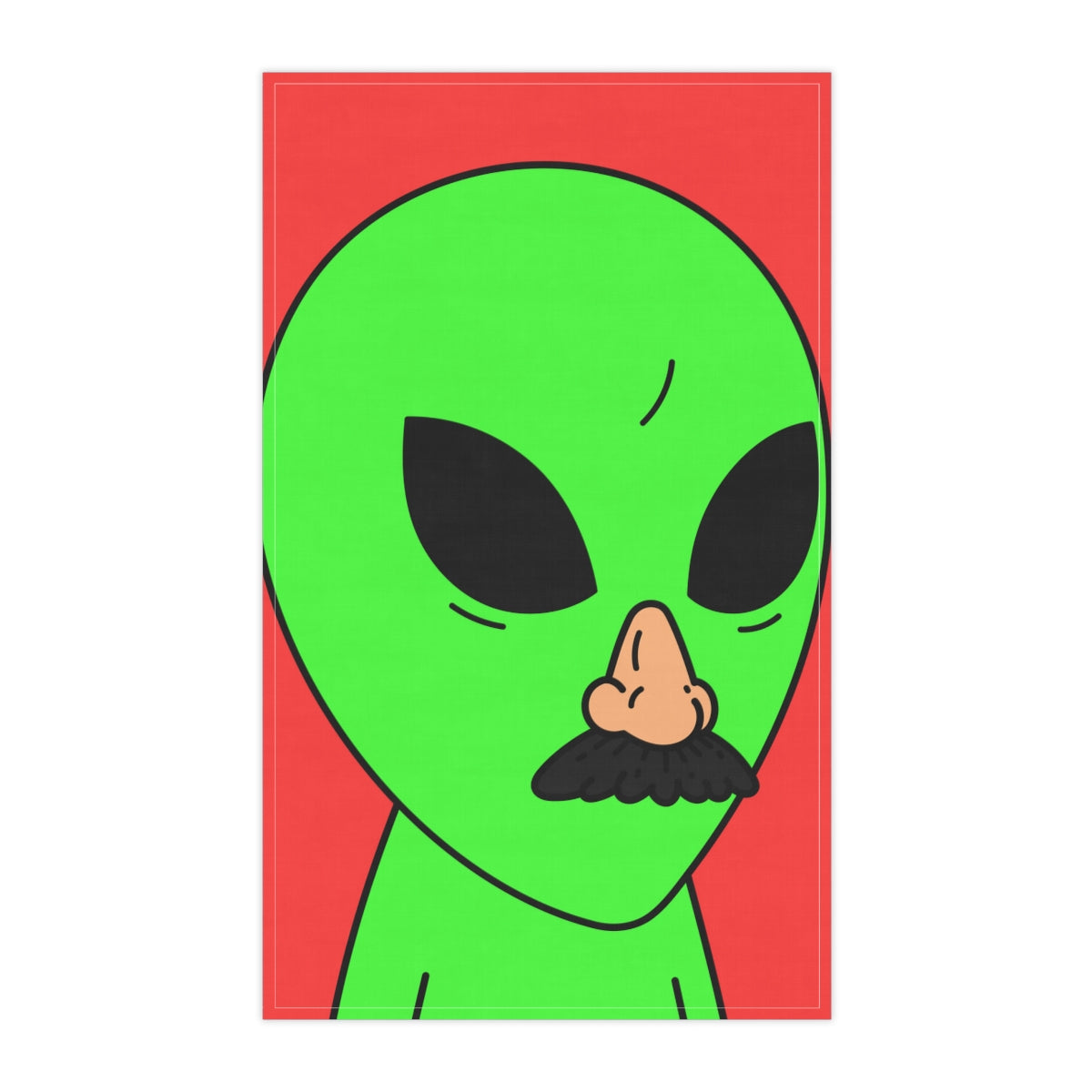 Green Visitor Alien Disguised Fake Nose Kitchen Towel