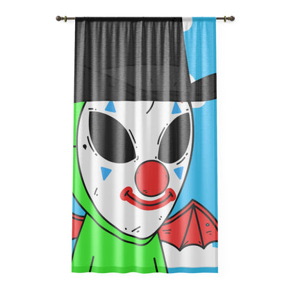 Clown Visitor Green Alien w/ Devil Wings Window Curtain - Visitor751