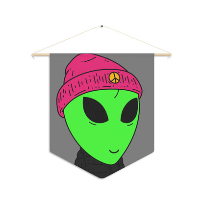 The Visitors Green Alien Peace Hat Pennant