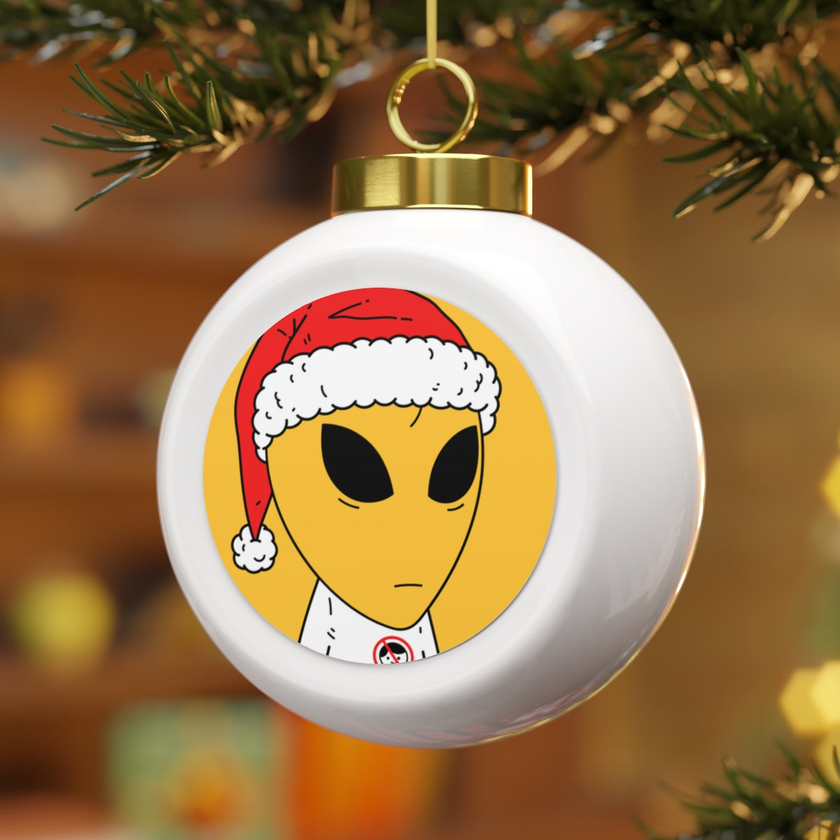 Alien Santa Space Character Holiday Winter Season Christmas Ball Ornament