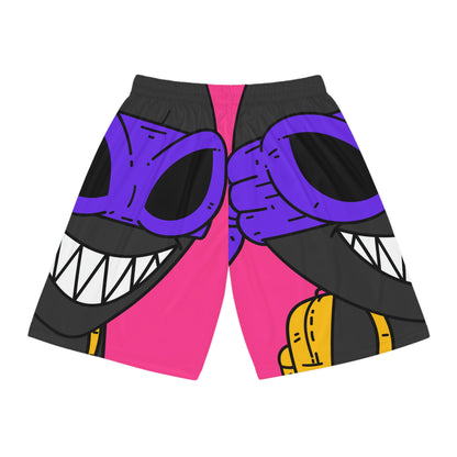 Dark Ninja Warrior Alien Visitor Basketball Shorts (AOP)