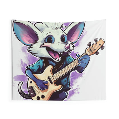 Musical Musician Opossum Anime Guitarist Indoor Wall Tapestries