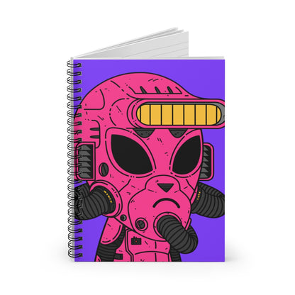 Armored Pink Future Alien Cyborg Machine Visitor Spiral Notebook - Ruled Line