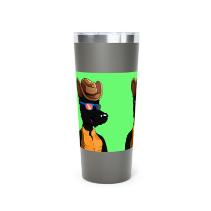 Cowgirl Wolf Cyborg Wolve Vaso aislado al vacío de cobre, 22 oz