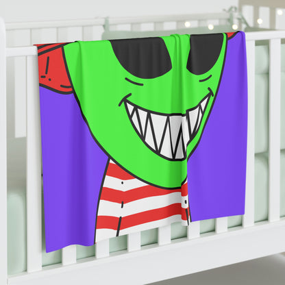 Alien Character Cartoon Big Smile Baby Swaddle Blanket