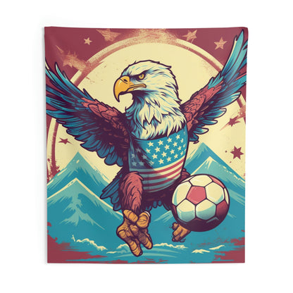 American Bald Eagle Soccer Athletic Team USA Graphic Indoor Wall Tapestries