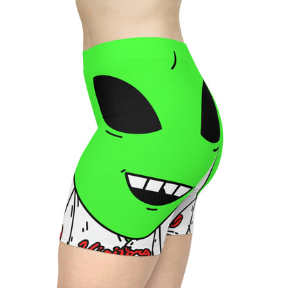 Alien Green Sporty Women's Biker Shorts (AOP)