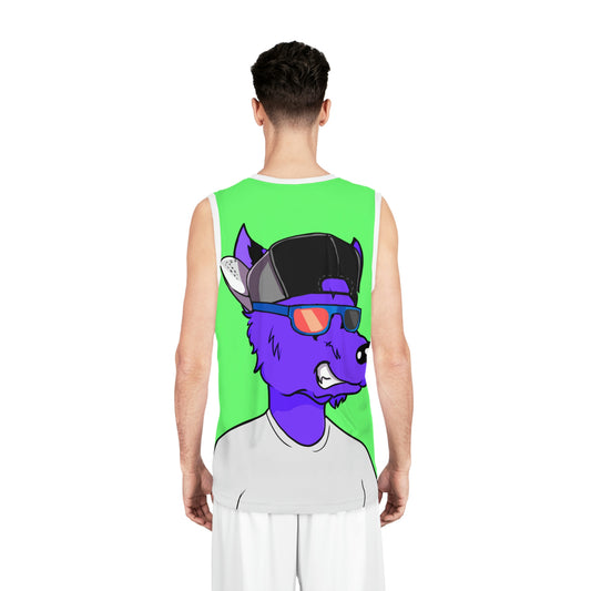 Camiseta de baloncesto Cyborg Wolf de piel morada de hombre lobo