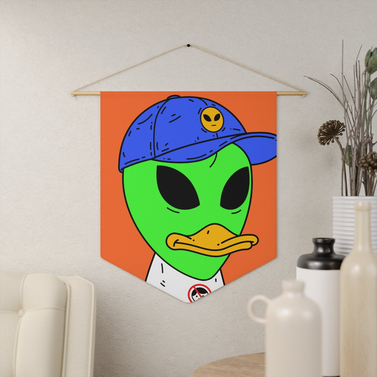 Anti Human Duck Visitor Green Alien Blue visi hat Pennant