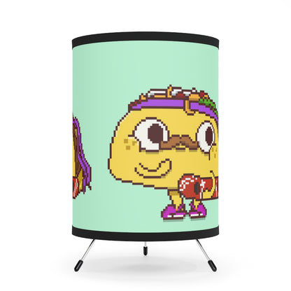 Snowboard Shred Taco Character Cartoon Tripod Lamp with High-Res Printed Shade, US\CA plug