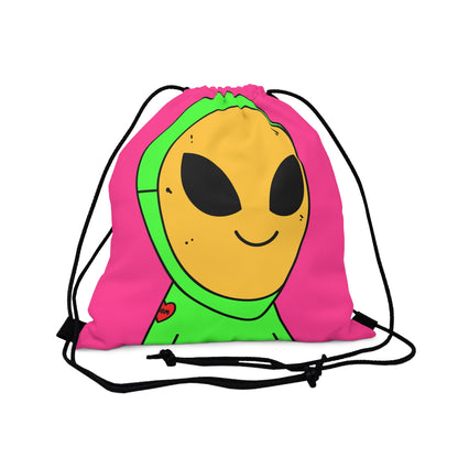 Máscara amarilla Visi Alien Mascarilla Visitante Mamá Tatuaje Corazón Al aire libre Mochila saco