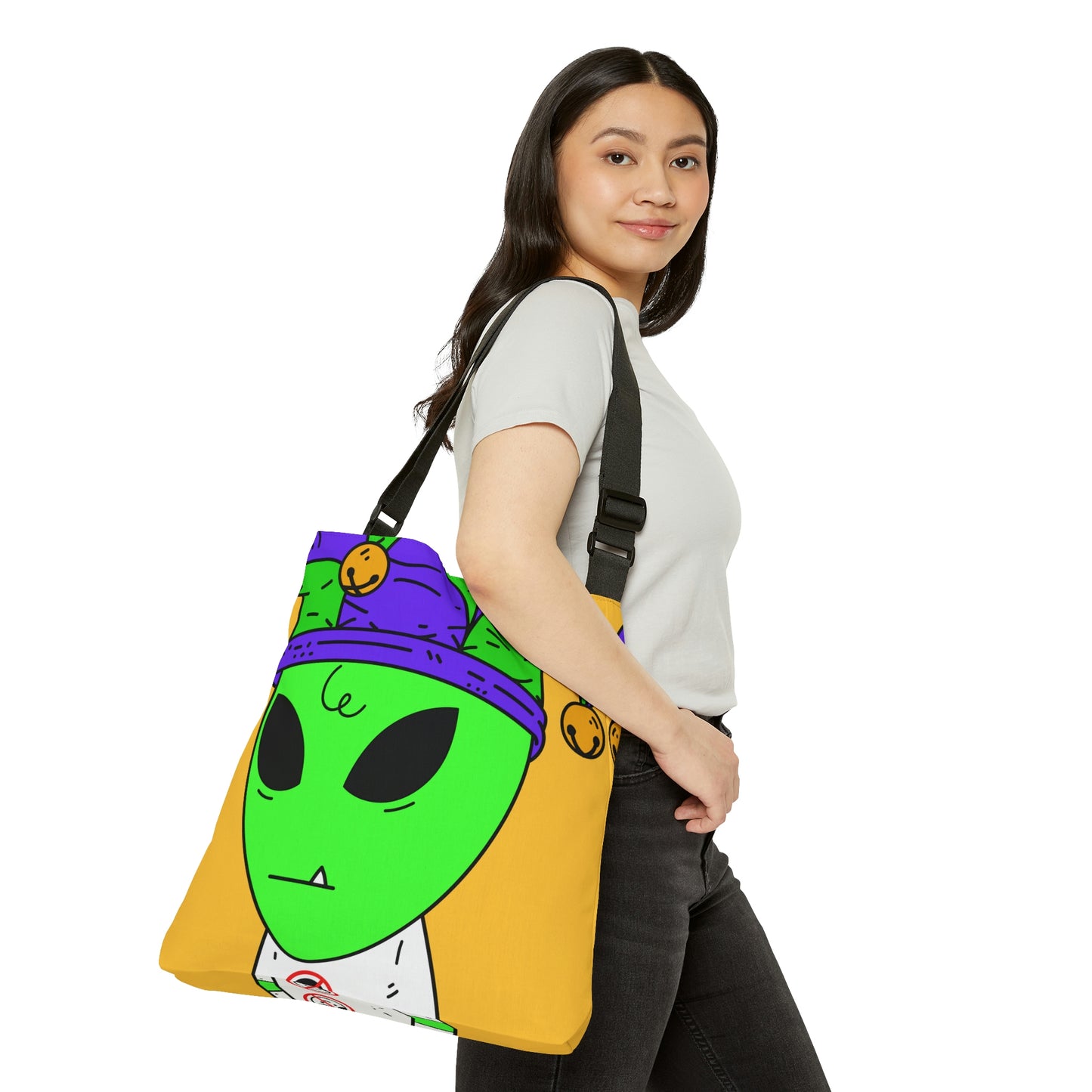 Jester Alien Joker Visitor Adjustable Tote Bag (AOP)