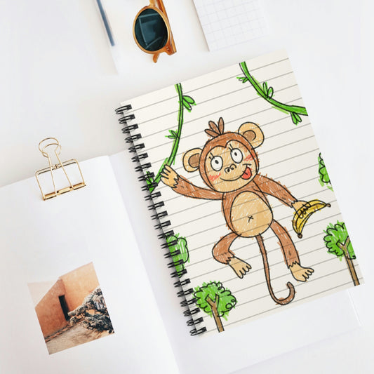Graphic Monkey - Fun Zoo Clothing for Ape Lovers Spiral Notebook - Ruled Line