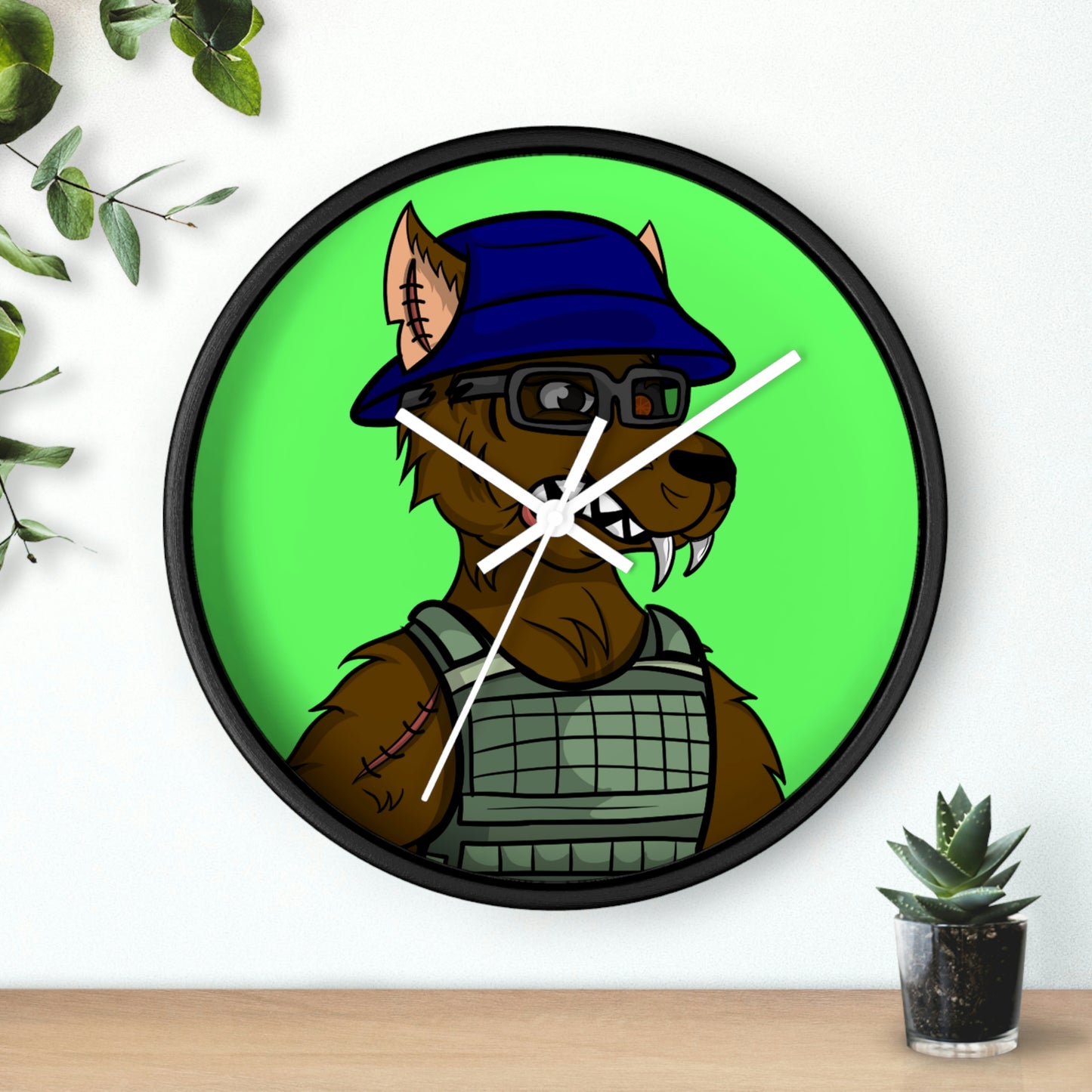 Military Army Cyborg Wolve Wall clock