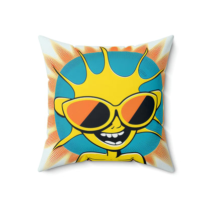 Alien Sunshine Anime Cartoon Style Spun Polyester Square Pillow