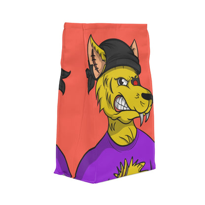 Cyborg Wolve Yellow Fur Black Bandana Wolf Polyester Lunch Bag