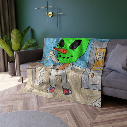 Chemist Chemistry Organic Veggie Visi Vegetable Visitor Vegetarian Alien Vegan Crushed Velvet Blanket