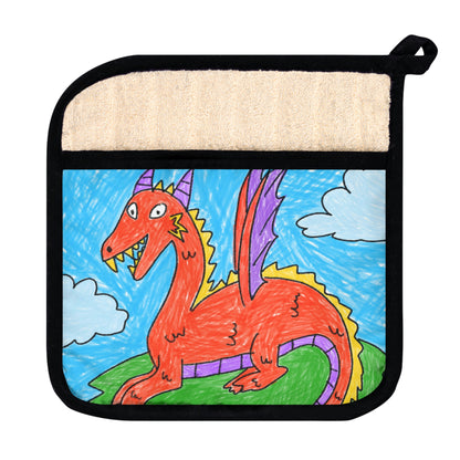 Fierce Dragon Medieval Pot Holder with Pocket