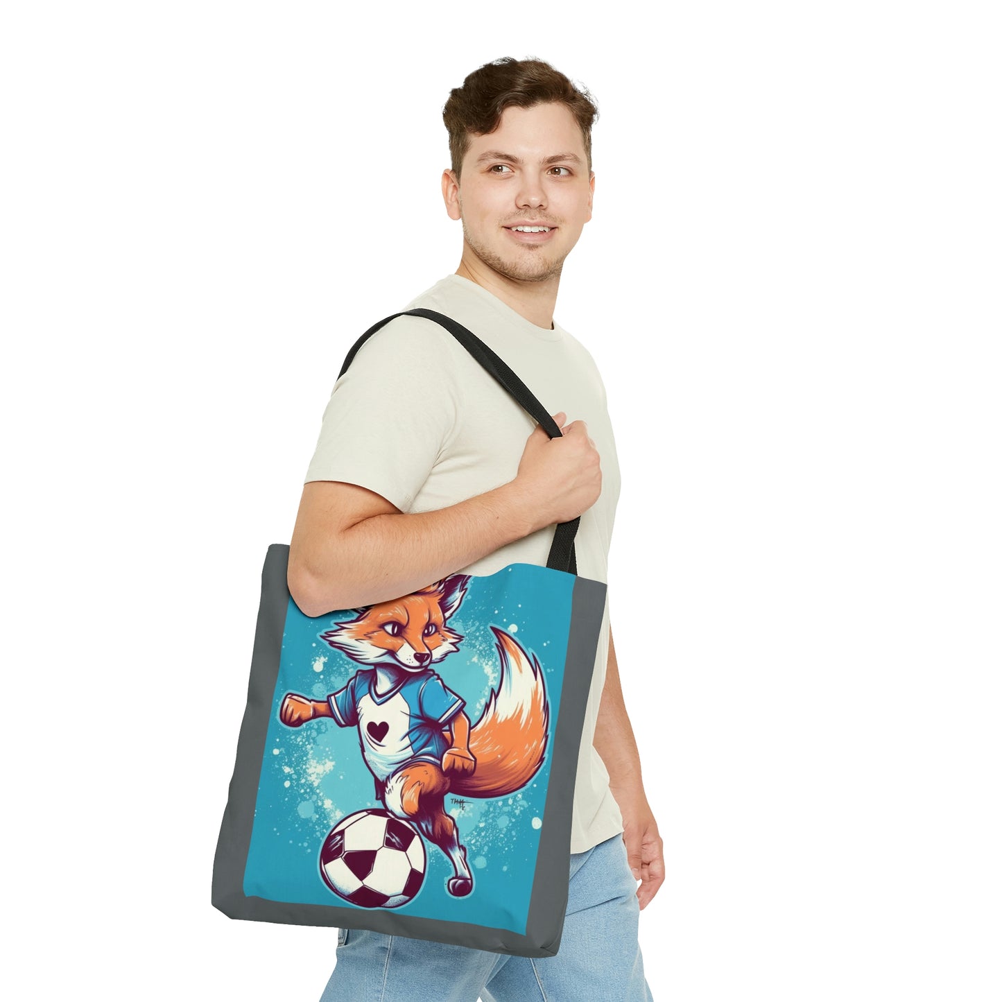 Fox Soccer Sport Athlete Cute Furry Animal Tote Bag (AOP)