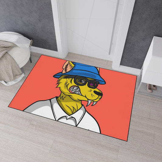 Stylish Wolf Character Anime Cartoon Werewolve Cyborg Heavy Duty Floor Mat