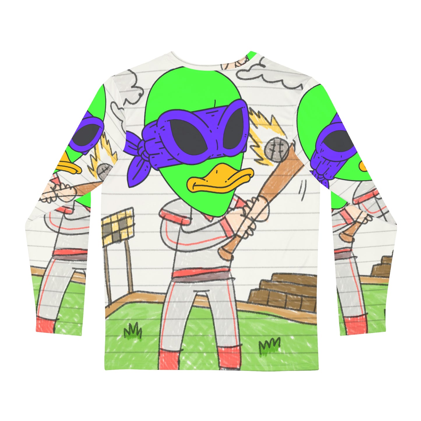 Baseball Sport Star Ninja Hero Visitor 751 Alien Men's Long Sleeve AOP Shirt