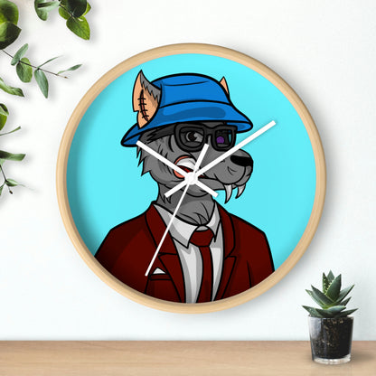 Maroon Business Suit Werewolf Wall clock