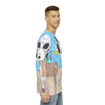 Science LOL Visitor Alien Scientific Formula - Camisa AOP de manga larga para hombre 