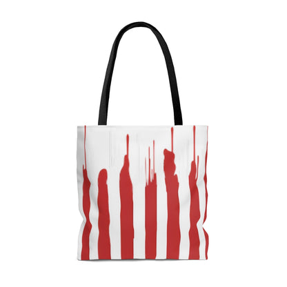 Military Army Cyborg Werewolf USA American Flag Wolf AOP Tote Bag