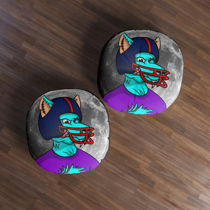 Foot Ball Full Moon American Werewolve Wolf Cyborg - Almohada para suelo, redonda 