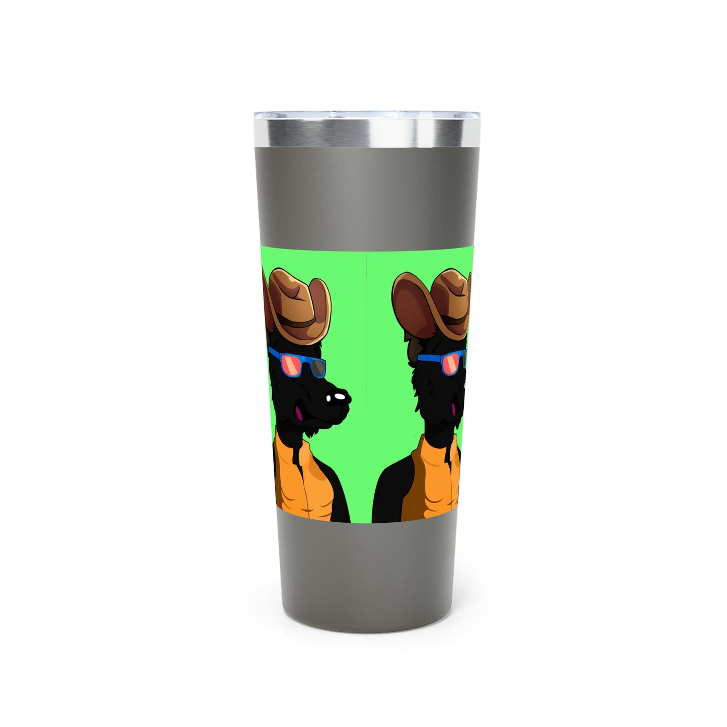 Cowgirl Wolf Cyborg Wolve Vaso aislado al vacío de cobre, 22 oz