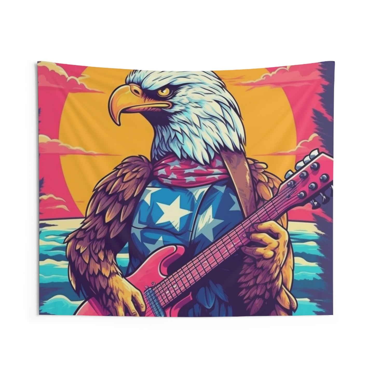 Bald Eagle from America, the Guitar Maestro Graphic Indoor Wall Tapestries