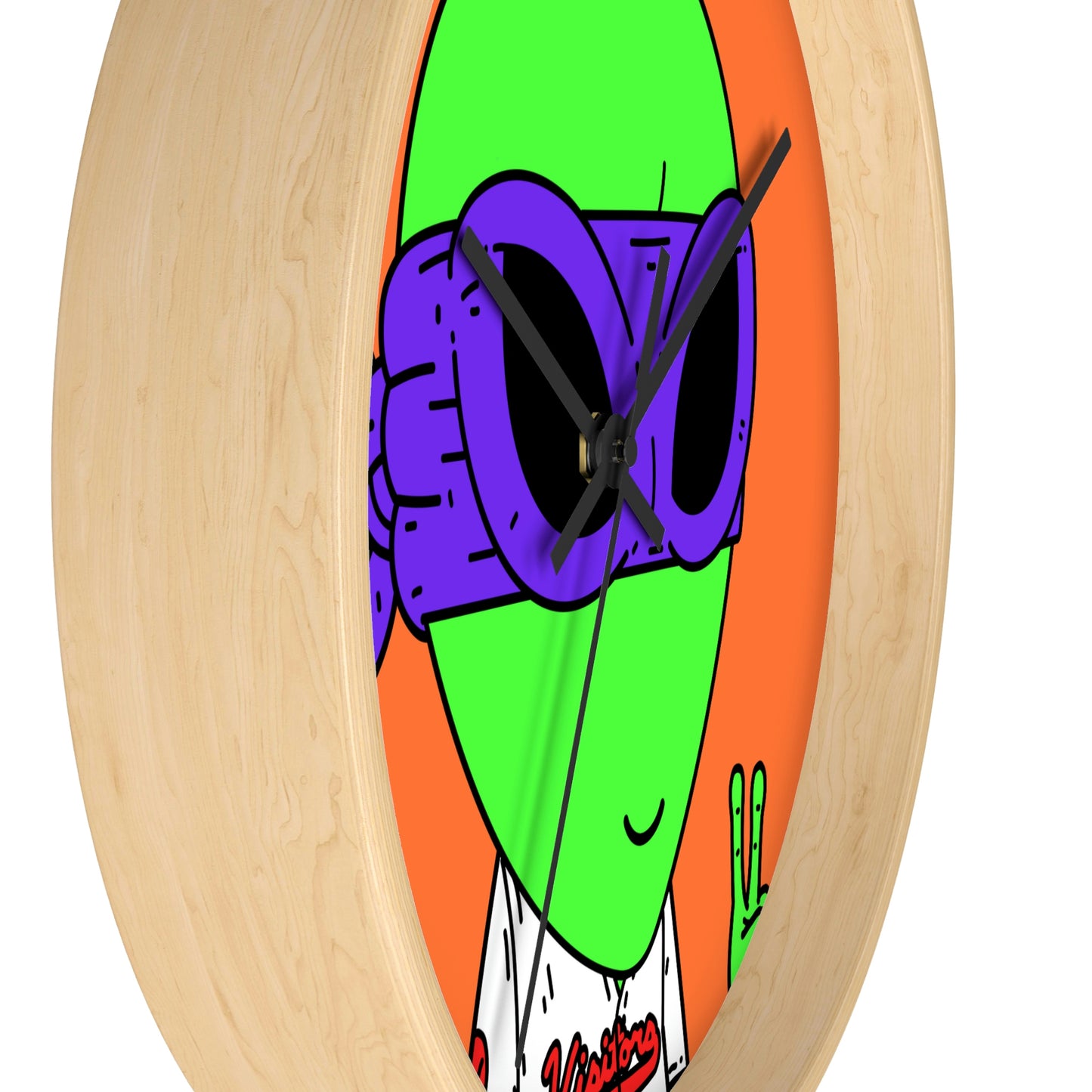 Purple Ninja Peace Visitor Jersey Alien Wall clock