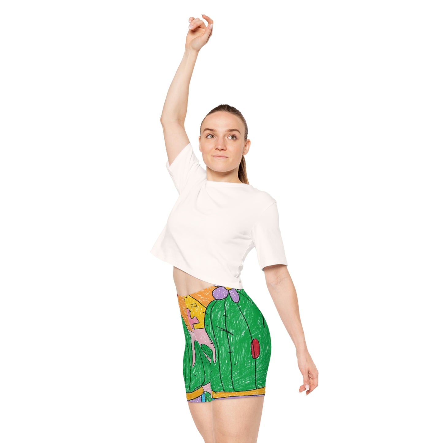 Desert Cactus Sumo Wrestler Graphic Women's Biker Shorts