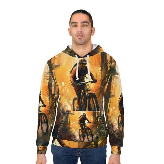 Mountain Bike Adventure - Forest Trail Graphic Unisex Pullover Hoodie (AOP)