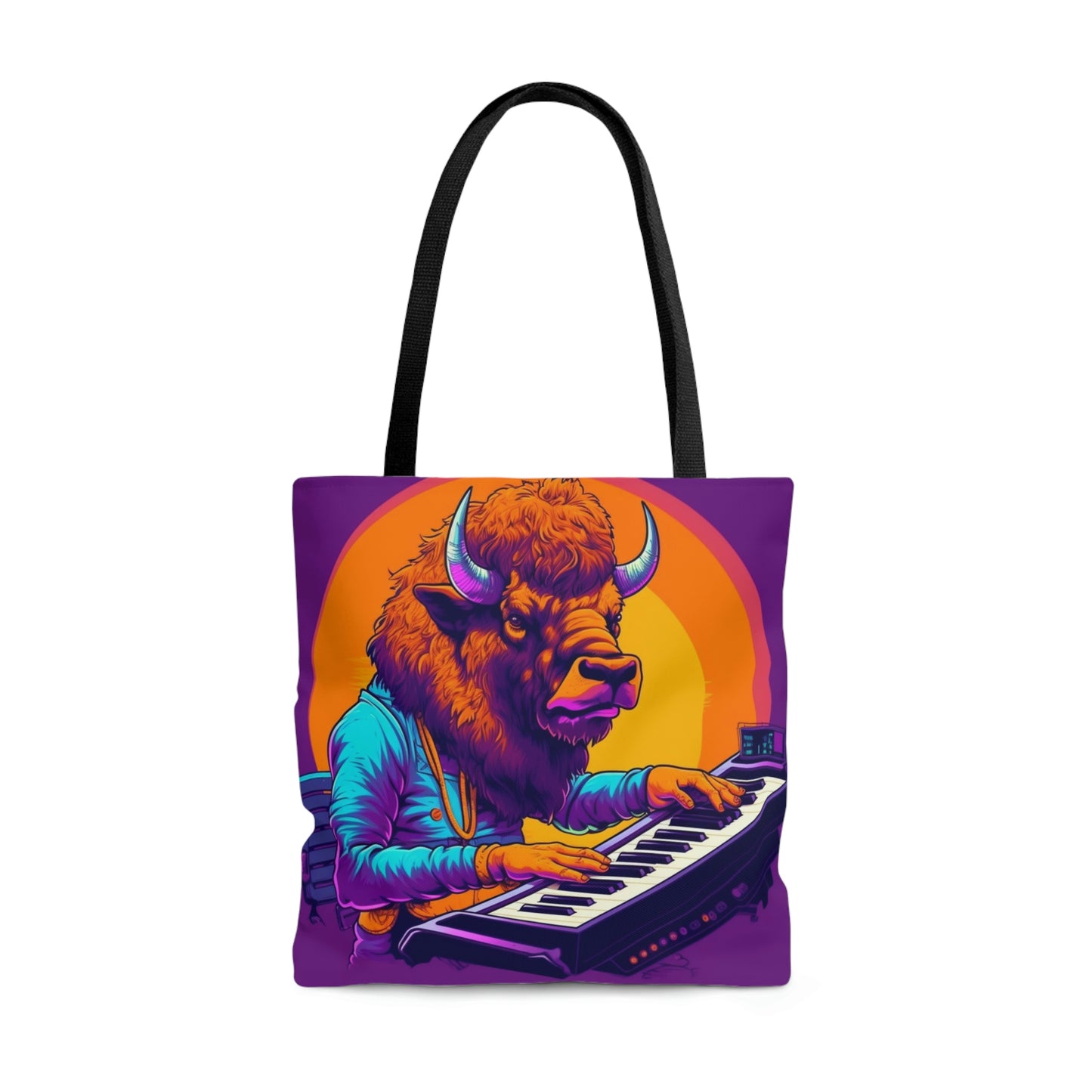 American Bison Buffalo PianoKeyboard Music Player Tote Bag (AOP)