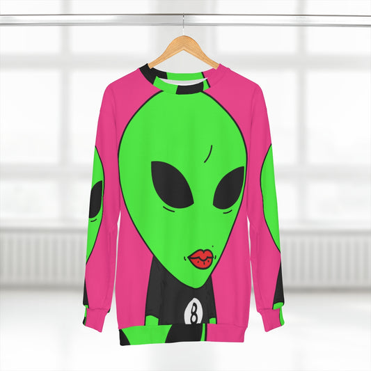 8 Ball Green Alien Lipstick AOP Unisex Sweatshirt