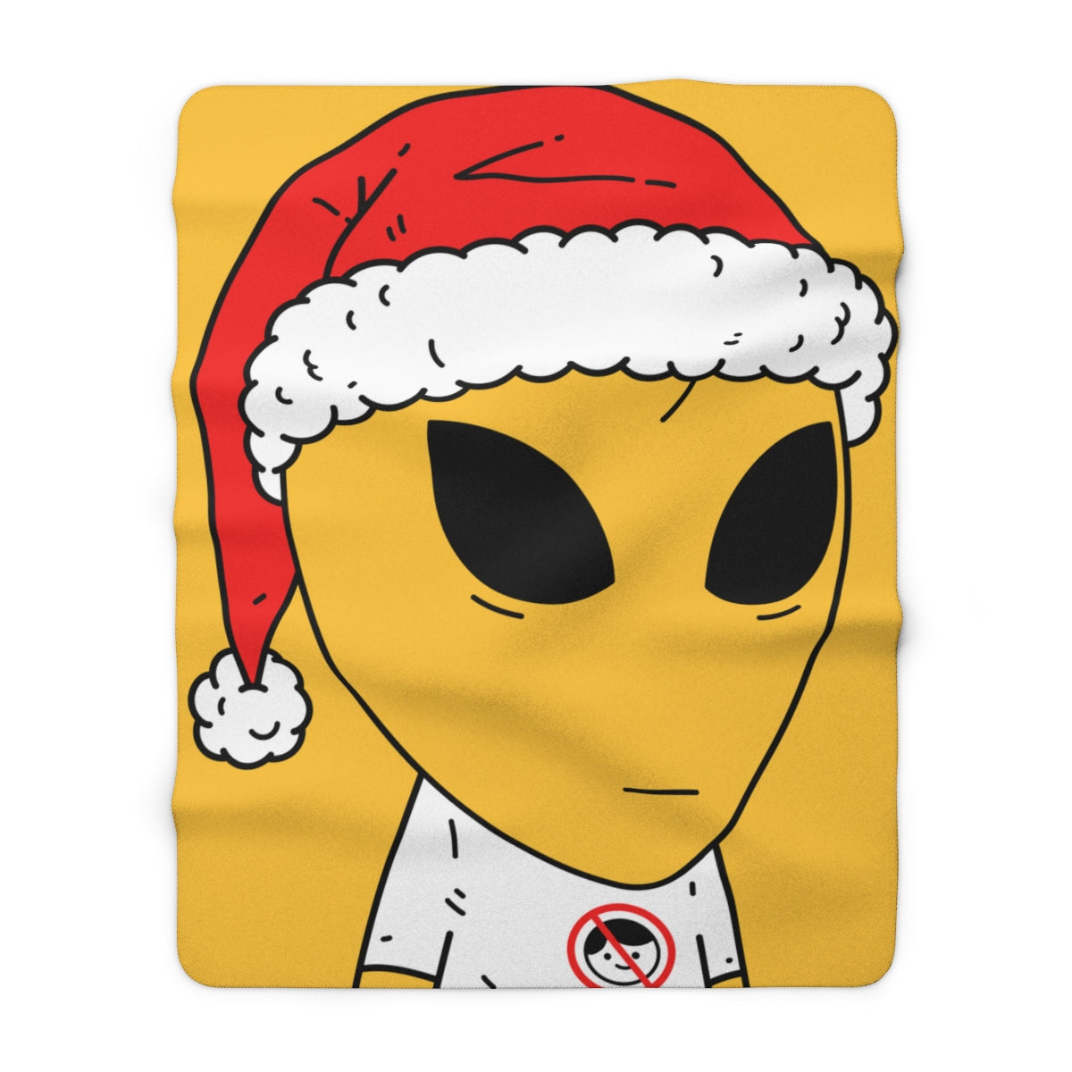 Alien Christmas Santa Space Character Holiday Winter Season Sherpa Fleece Blanket